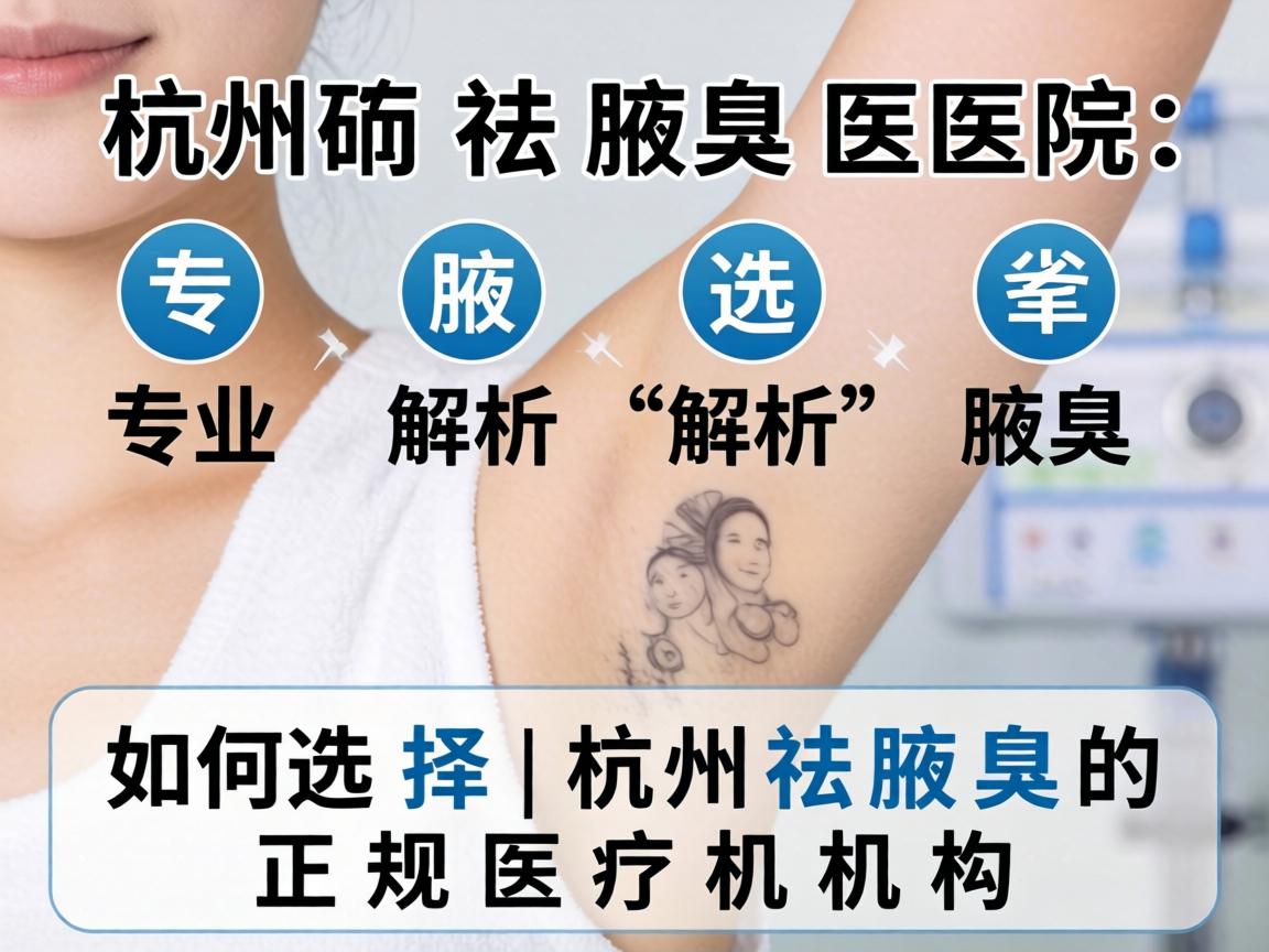 杭州祛腋臭医院专业解析，如何选择杭州祛腋臭的正规医疗机构