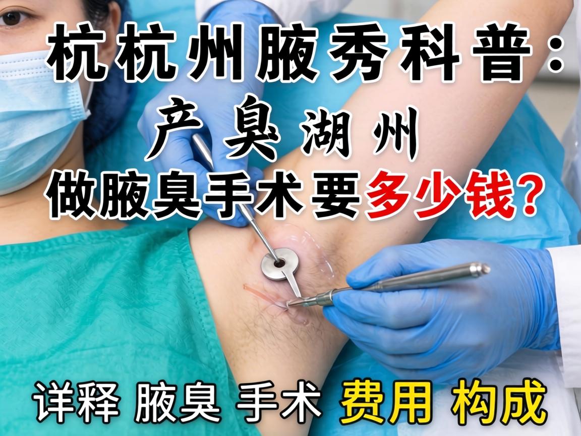 杭州腋秀科普，在湖州做腋臭手术要多少钱？详解腋臭手术费用构成