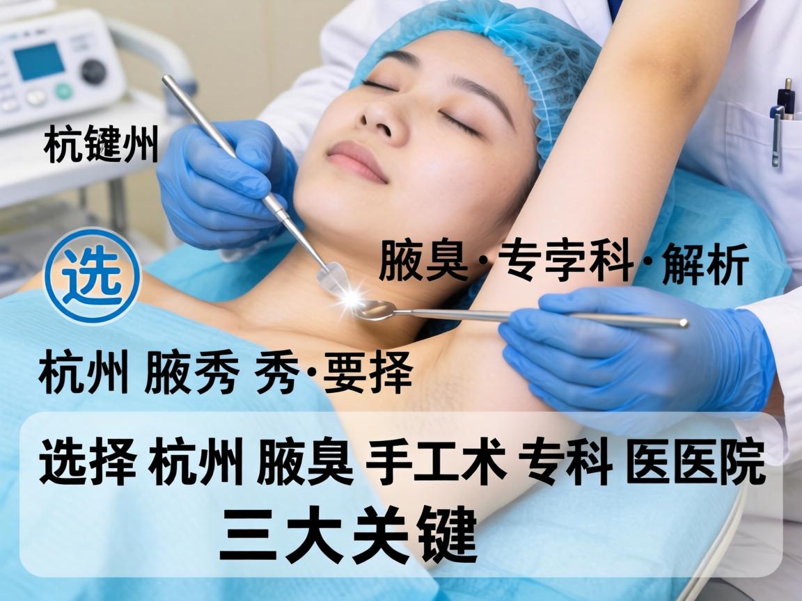 杭州腋秀腋臭专科解析，选择杭州腋臭手术专科医院的三大关键