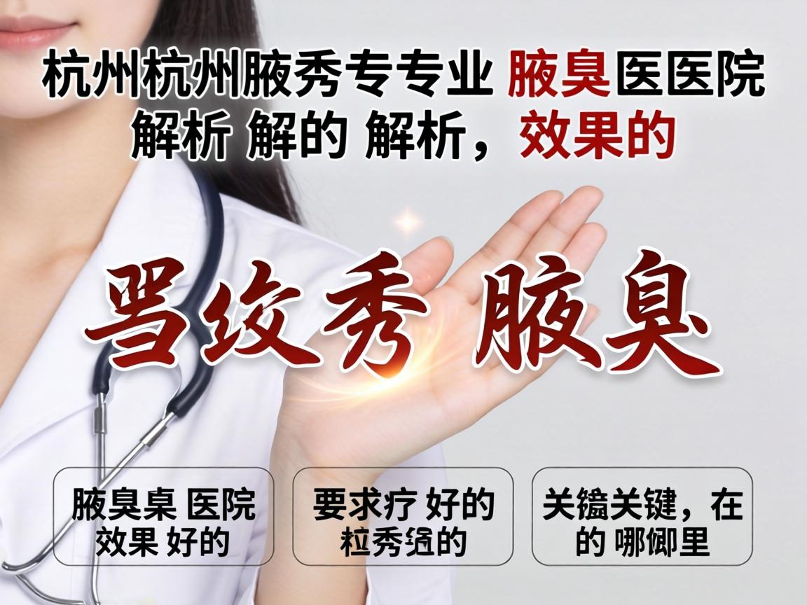杭州腋秀解析，杭州专业腋臭医院效果好的关键在哪里