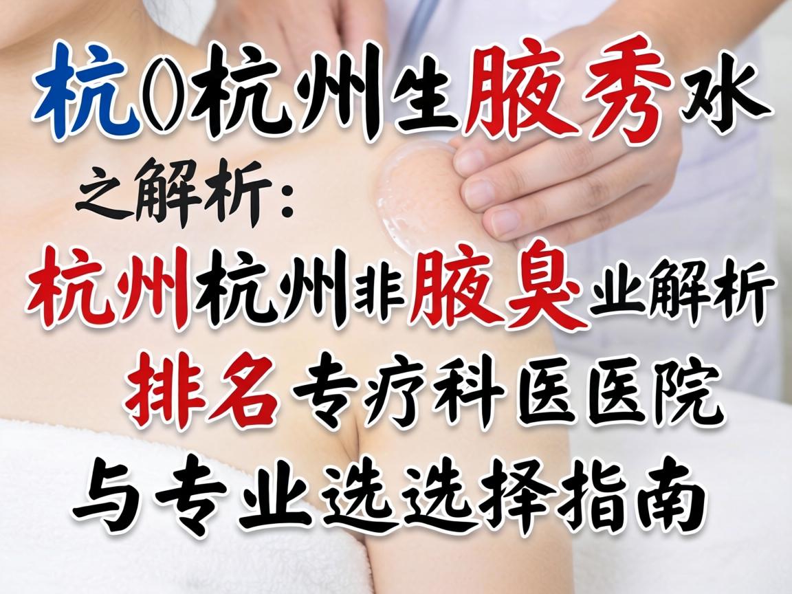 杭州腋秀解析，杭州腋臭专科医院排名与专业选择指南