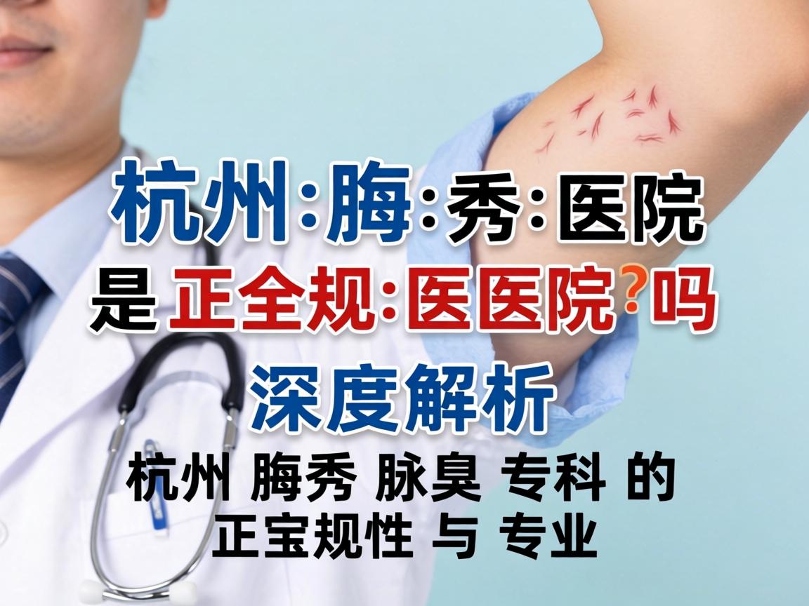 杭州腋秀医院是正规医院吗？深度解析杭州腋秀腋臭专科的正规性与专业