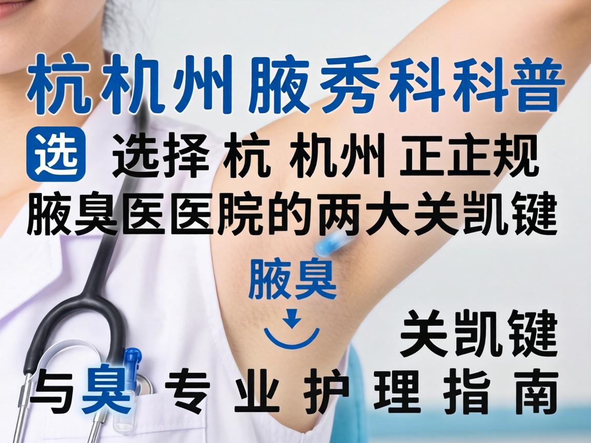 杭州腋秀科普，选择杭州正规腋臭医院的两大关键与专业护理指南