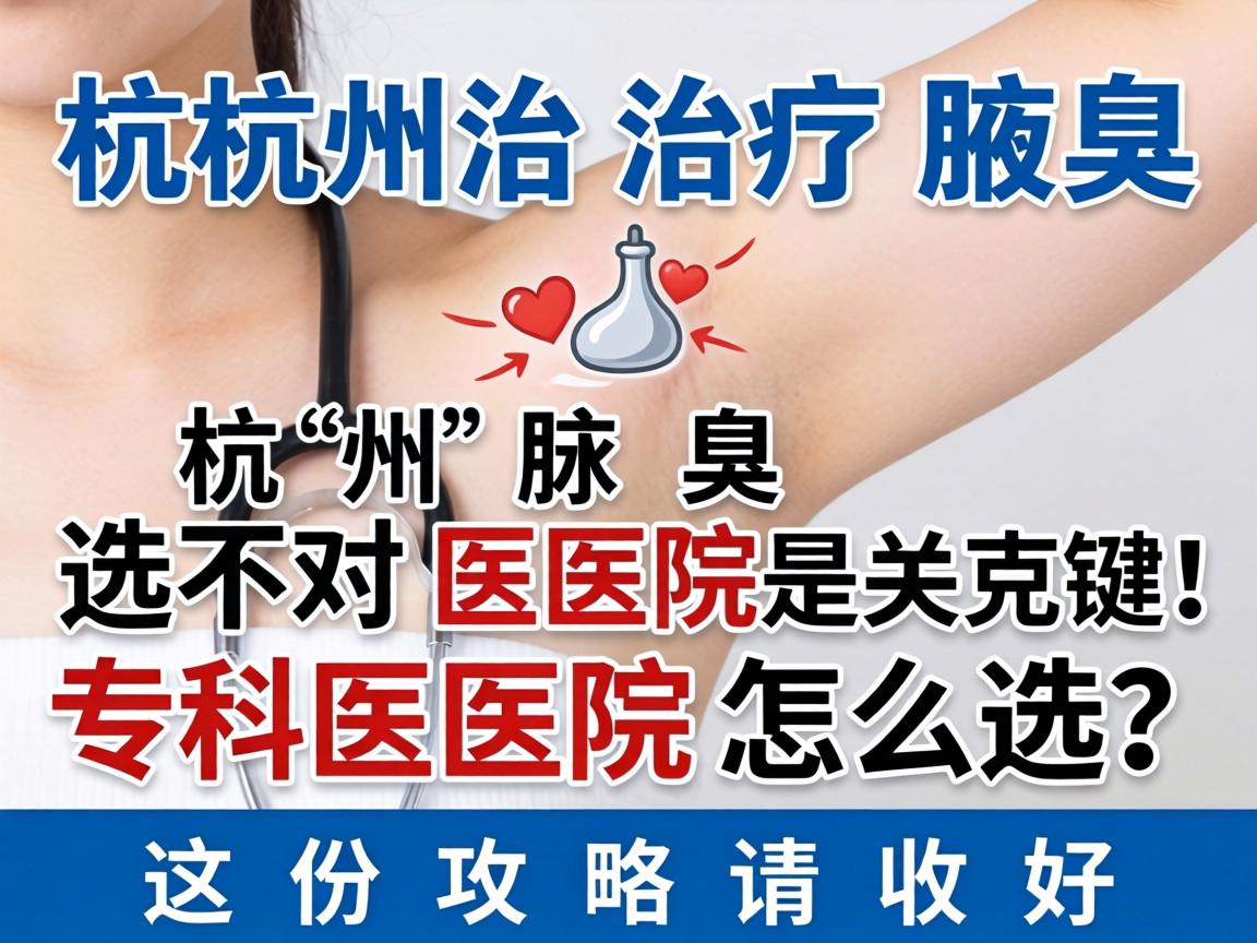 杭州治疗腋臭，选对医院是关键！杭州腋臭专科医院怎么选？这份攻略请收好