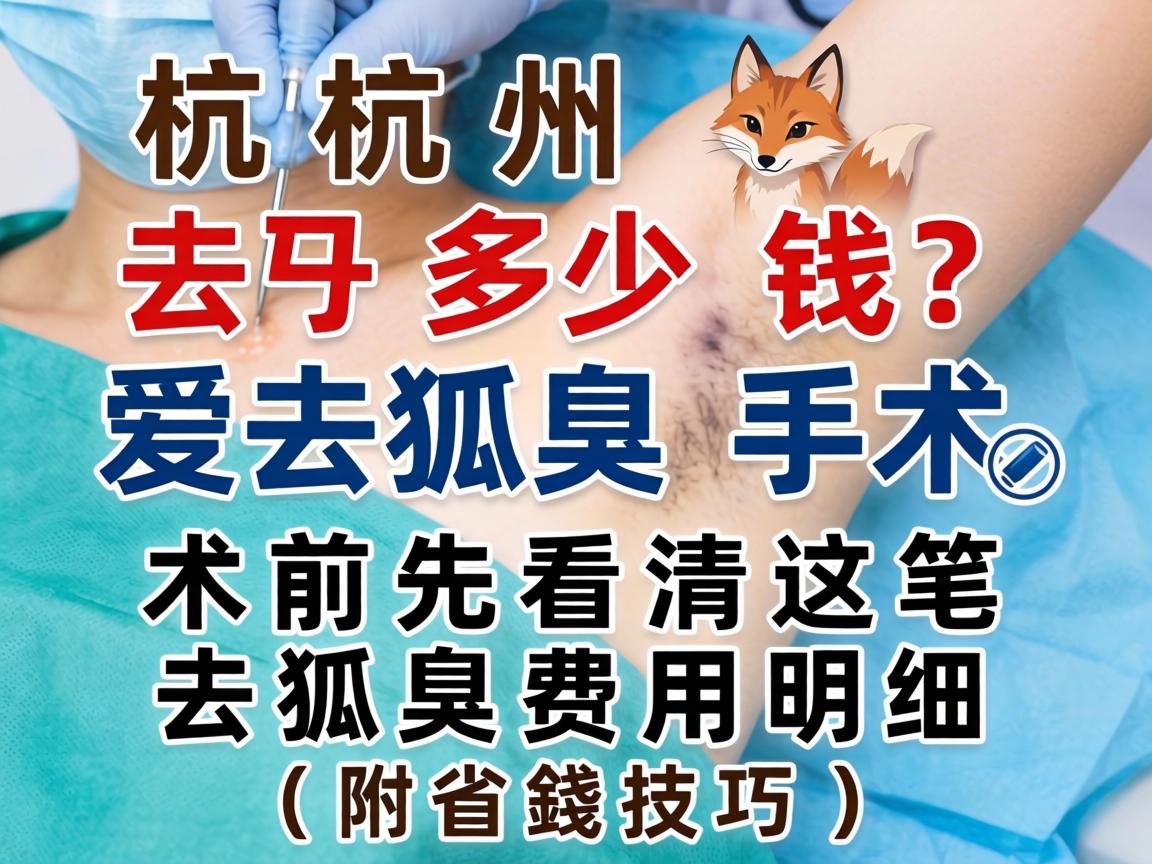 杭州去狐臭手术多少钱？术前先看清这笔去狐臭费用明细（附省钱技巧）