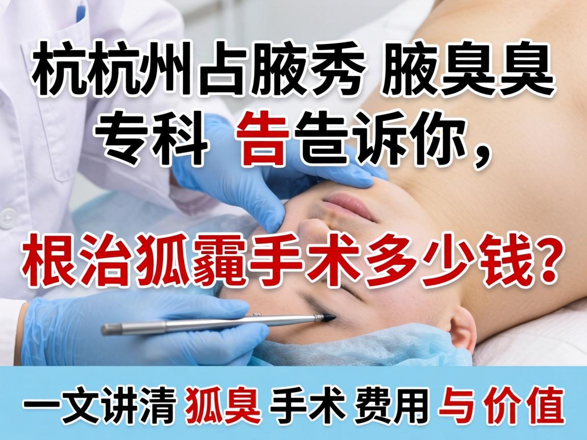 杭州腋秀腋臭专科告诉你，根治狐臭手术多少钱？一文讲清狐臭手术费用与价值