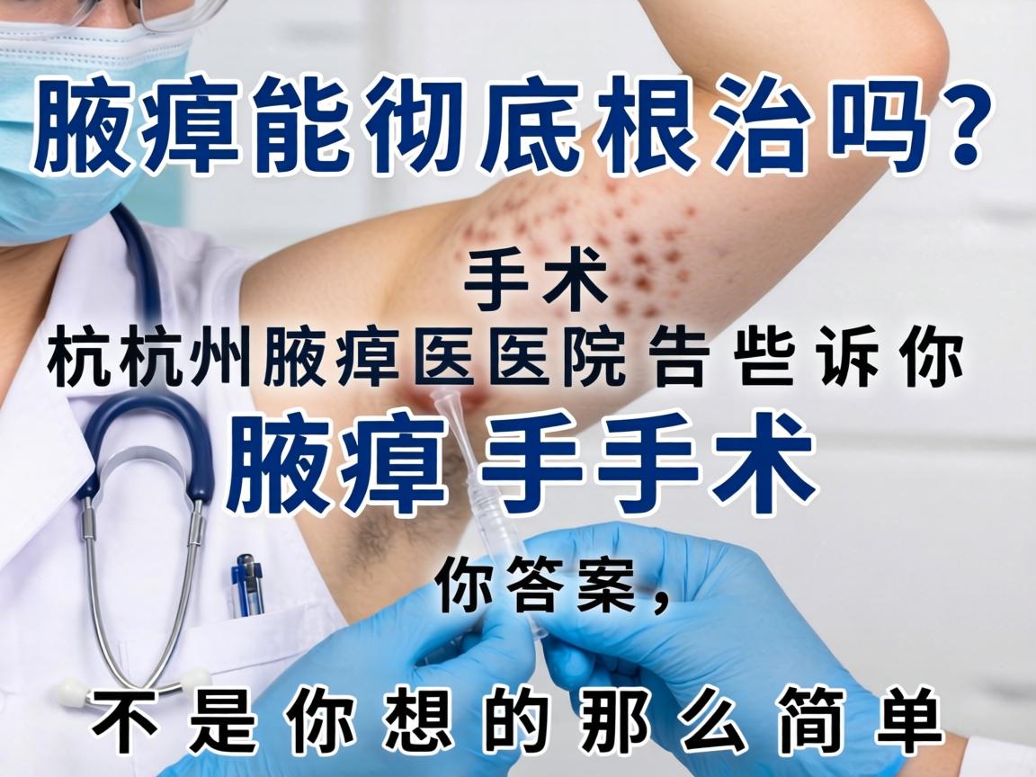 腋臭手术能彻底根治吗？杭州腋臭医院告诉你答案，腋臭手术不是你想的那么简单