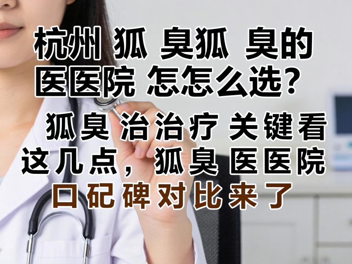 杭州狐臭医院怎么选？狐臭治疗关键看这几点，狐臭医院口碑对比来了