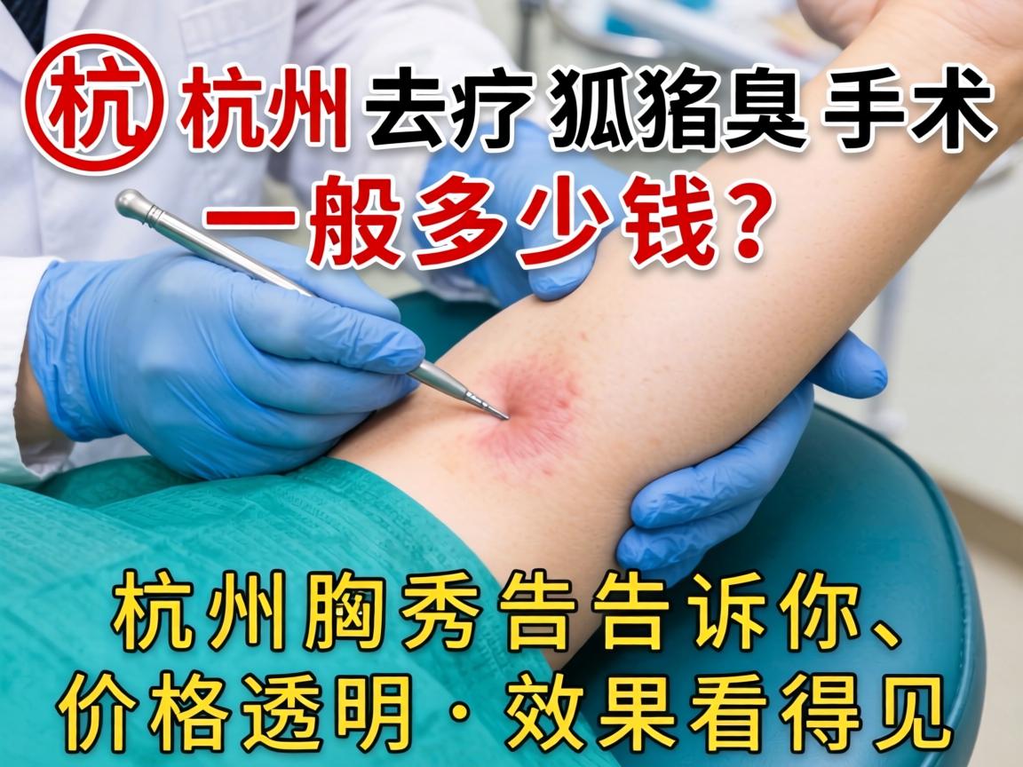 杭州去狐臭手术一般多少钱？杭州腋秀告诉你，价格透明、效果看得见