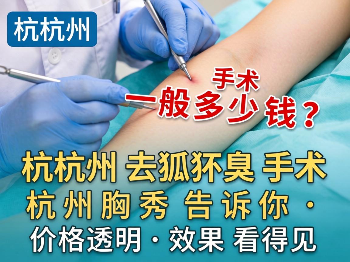 杭州去狐臭手术一般多少钱？杭州腋秀告诉你，价格透明、效果看得见