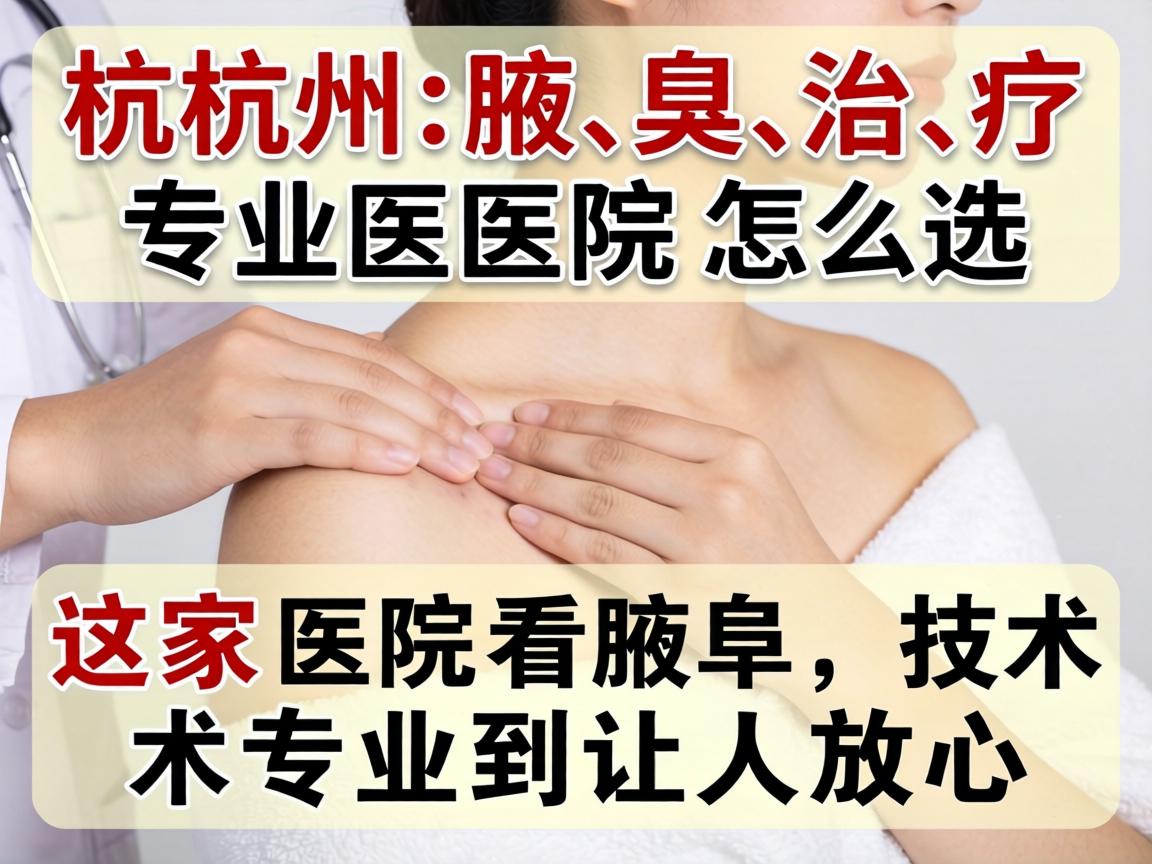 杭州腋臭治疗专业医院怎么选？这家医院看腋臭，技术专业到让人放心