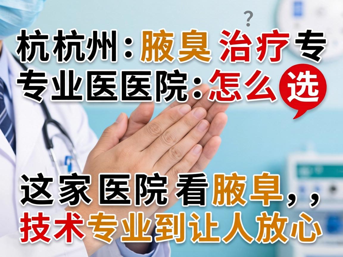 杭州腋臭治疗专业医院怎么选？这家医院看腋臭，技术专业到让人放心