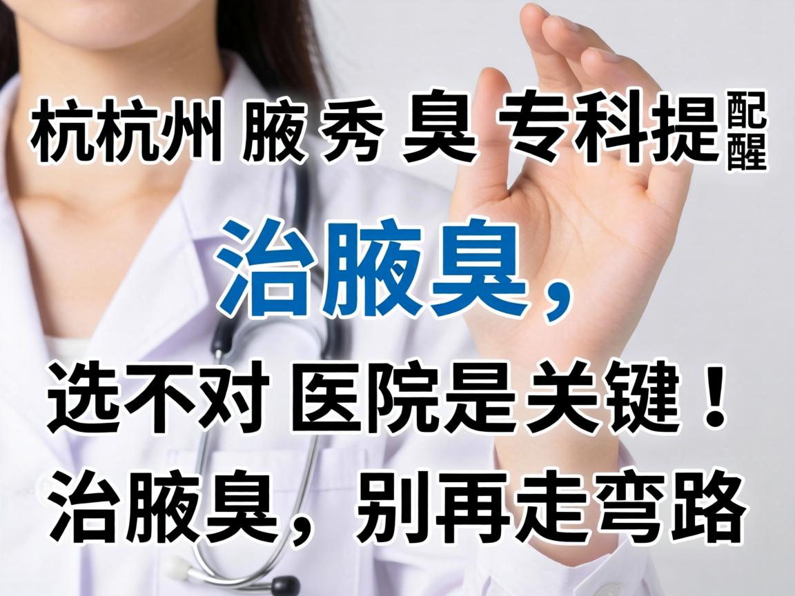 杭州腋秀腋臭专科提醒，治腋臭，选对医院是关键！治腋臭，别再走弯路