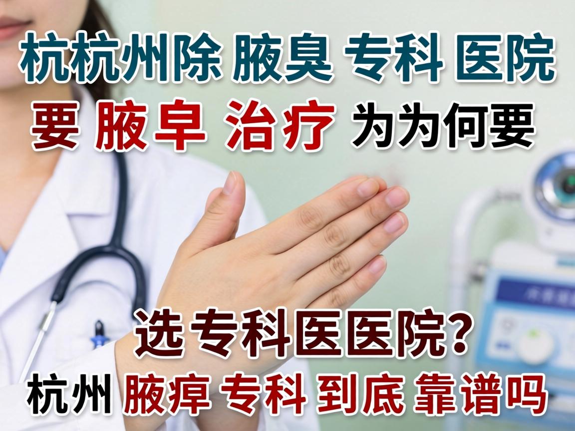 杭州除腋臭专科医院，腋臭治疗为何要选专科医院？杭州腋臭专科到底靠谱吗？
