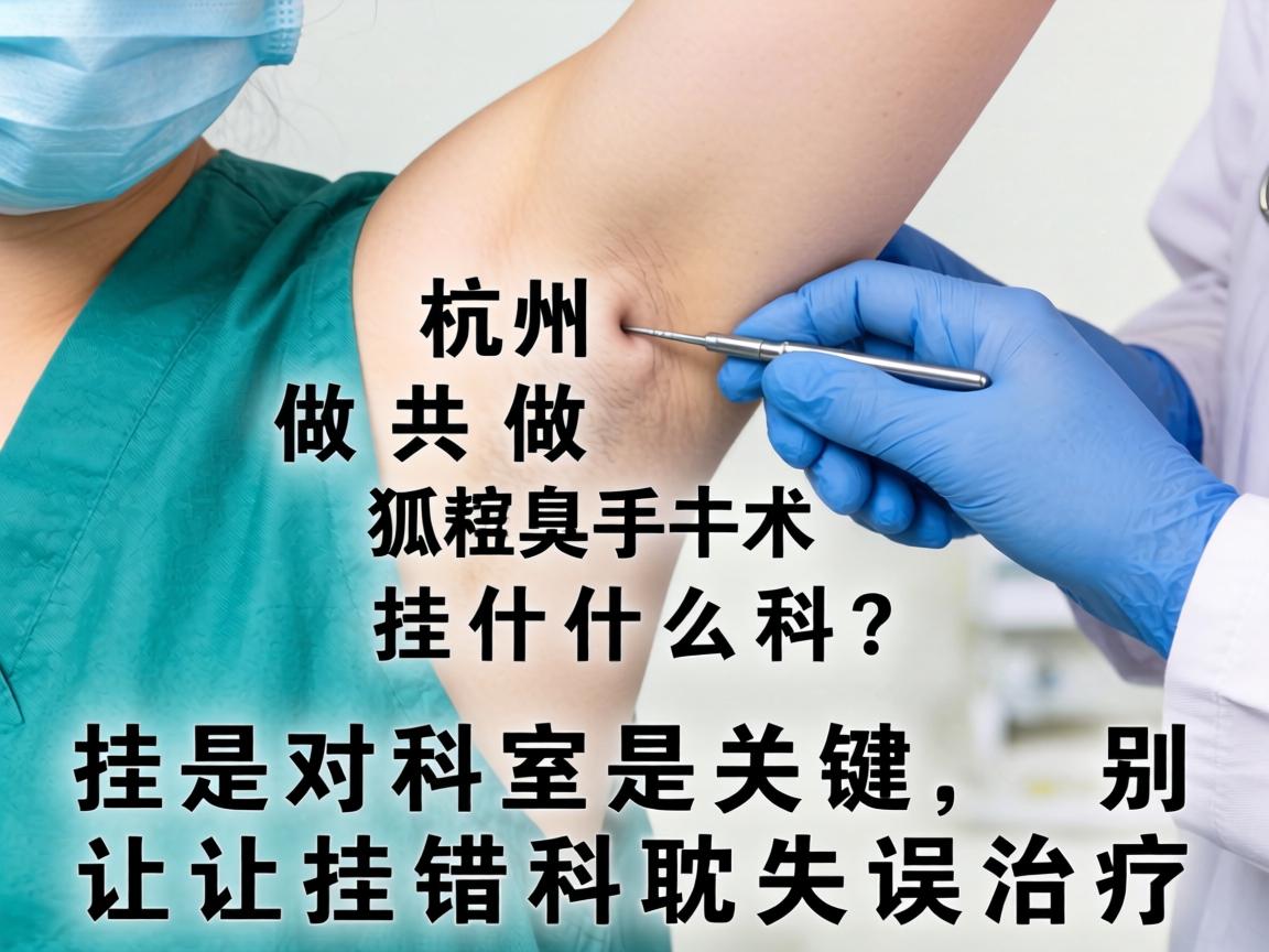 杭州做狐臭手术挂什么科？挂对科室是关键，别让挂错科耽误治疗