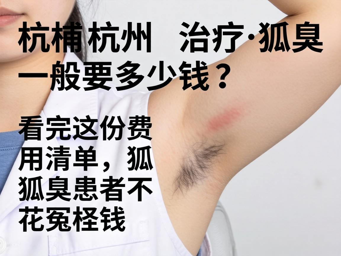 杭州治疗狐臭一般要多少钱？看完这份费用清单，狐臭患者不花冤枉钱
