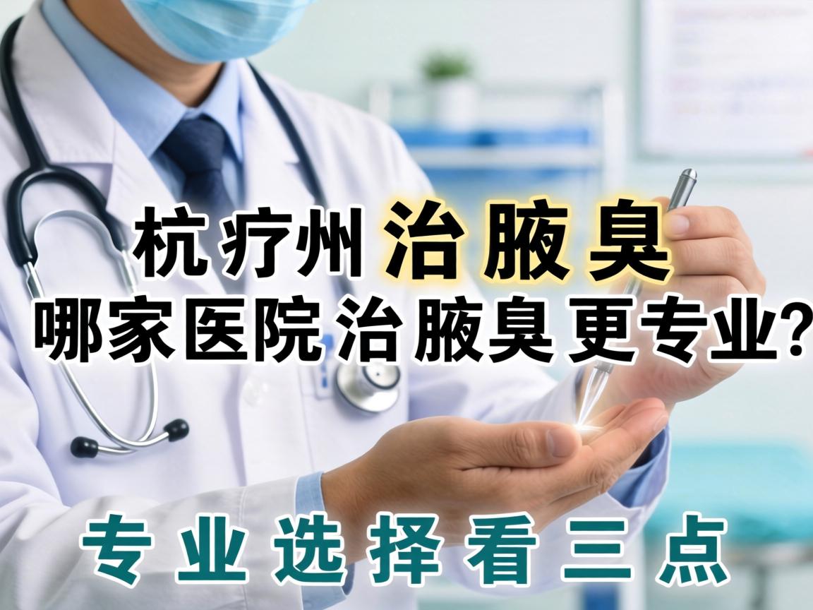 杭州治腋臭，哪家医院治腋臭更专业？专业选择看三点