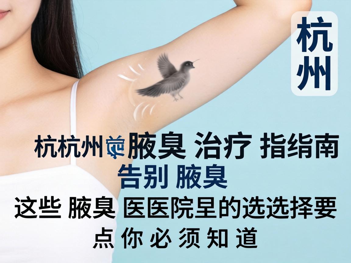 杭州腋臭治疗指南，告别腋臭，这些腋臭医院的选择要点你必须知道