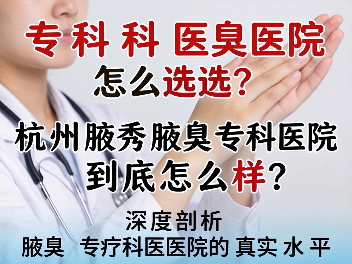 腋臭专科医院怎么选？杭州腋秀腋臭专科医院到底怎么样？深度剖析腋臭专科医院的真实水平