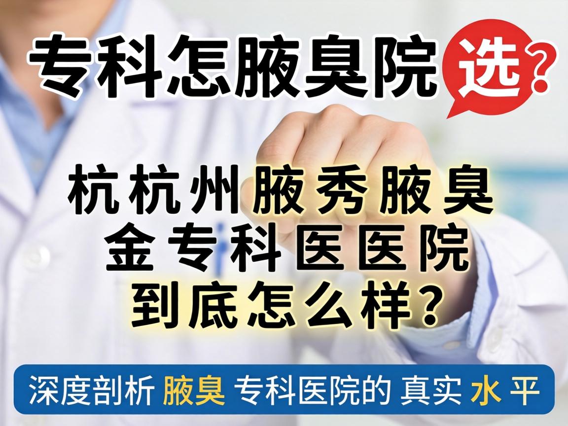 腋臭专科医院怎么选？杭州腋秀腋臭专科医院到底怎么样？深度剖析腋臭专科医院的真实水平