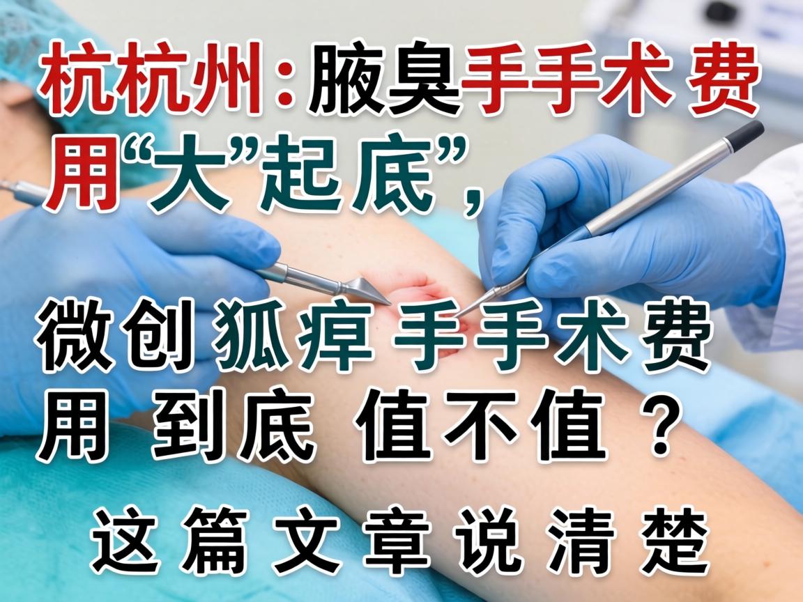 杭州腋臭手术费用大起底，微创狐臭手术费用到底值不值？这篇文章说清楚