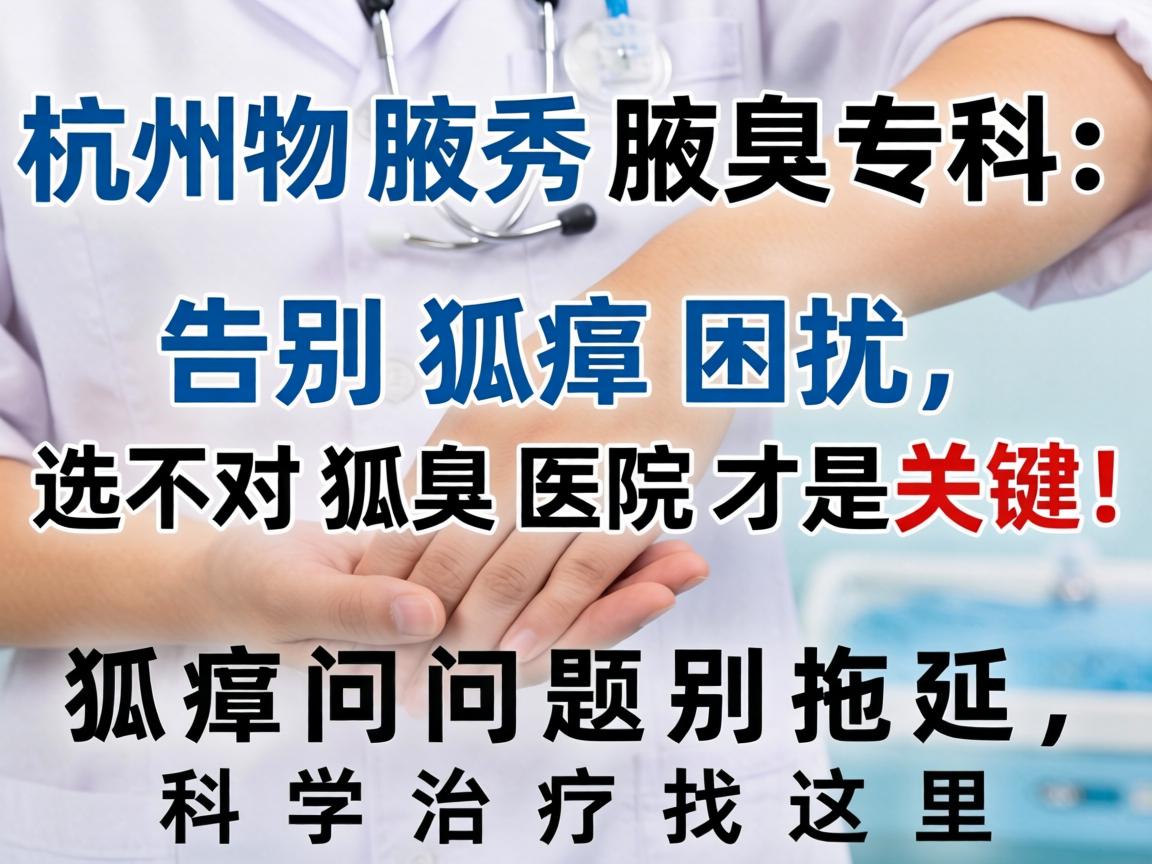 杭州腋秀腋臭专科，告别狐臭困扰，选对狐臭医院才是关键！狐臭问题别拖延，科学治疗找这里