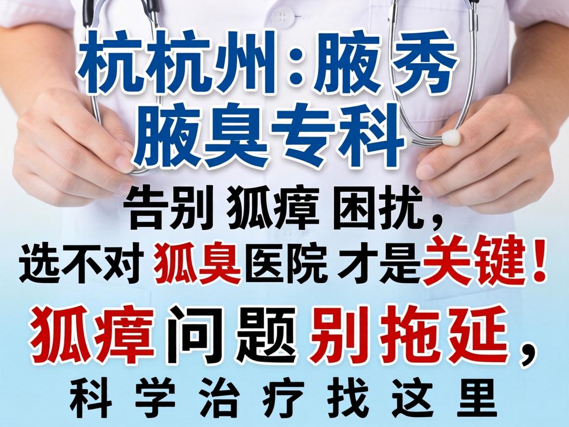 杭州腋秀腋臭专科，告别狐臭困扰，选对狐臭医院才是关键！狐臭问题别拖延，科学治疗找这里