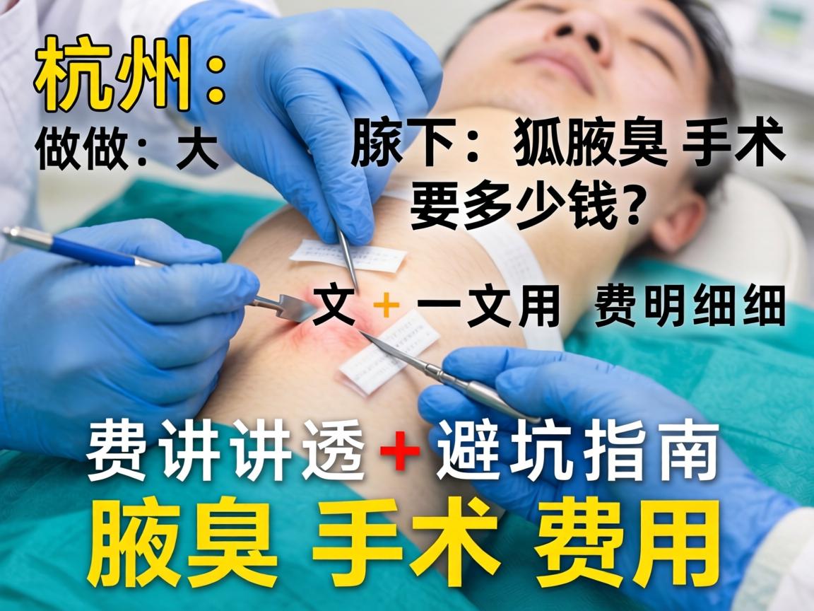 杭州做腋下狐臭手术要多少钱？费用明细+避坑指南，一文讲透腋臭手术费用