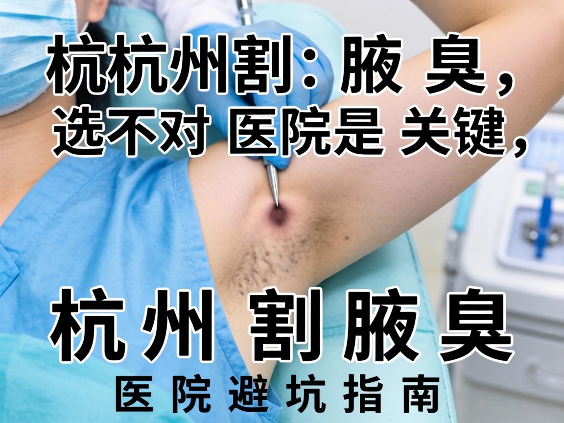 杭州割腋臭，选对医院是关键，杭州割腋臭医院避坑指南