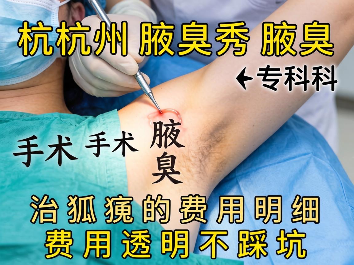 杭州腋秀腋臭专科，手术治狐臭的费用明细，费用透明不踩坑