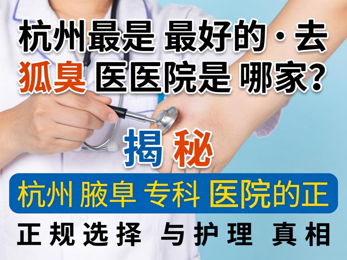 杭州最好的去狐臭医院是哪家？揭秘杭州腋臭专科医院的正规选择与护理真相
