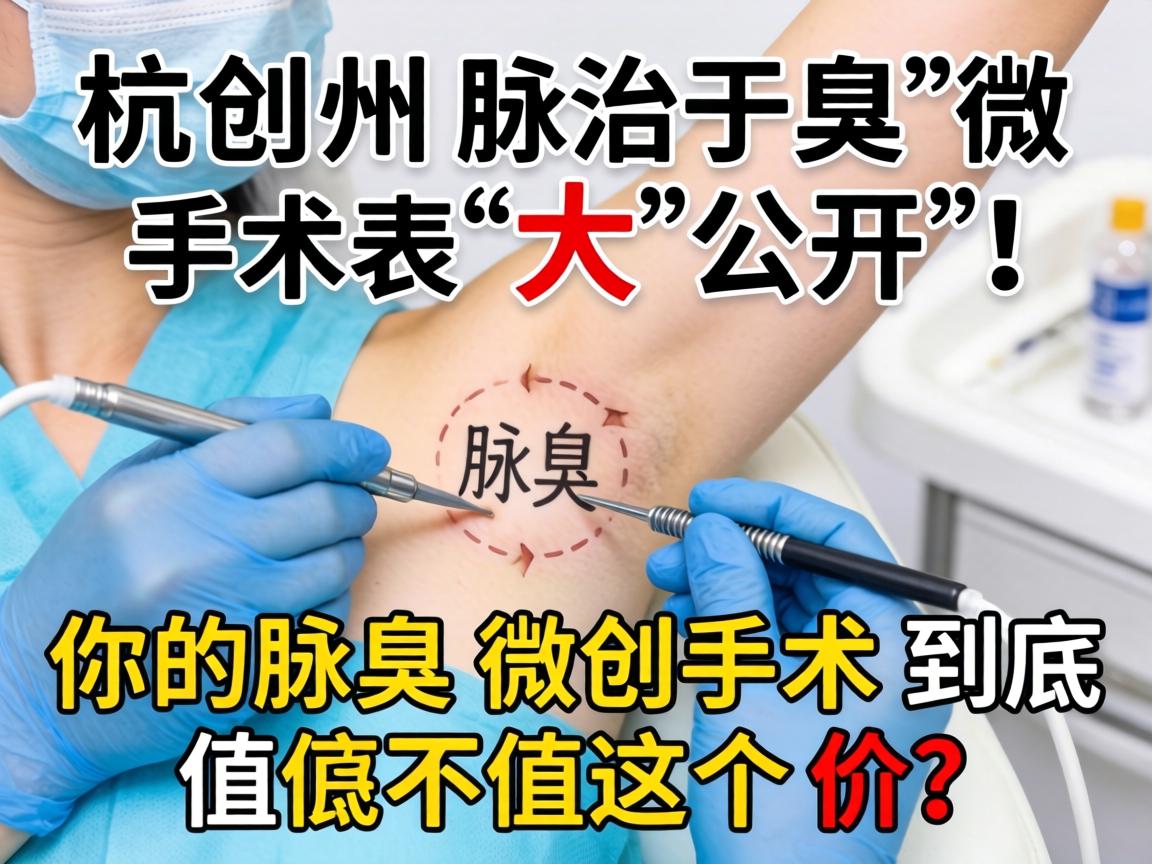 杭州腋臭微创手术价格表大公开！你的腋臭微创手术到底值不值这个价？