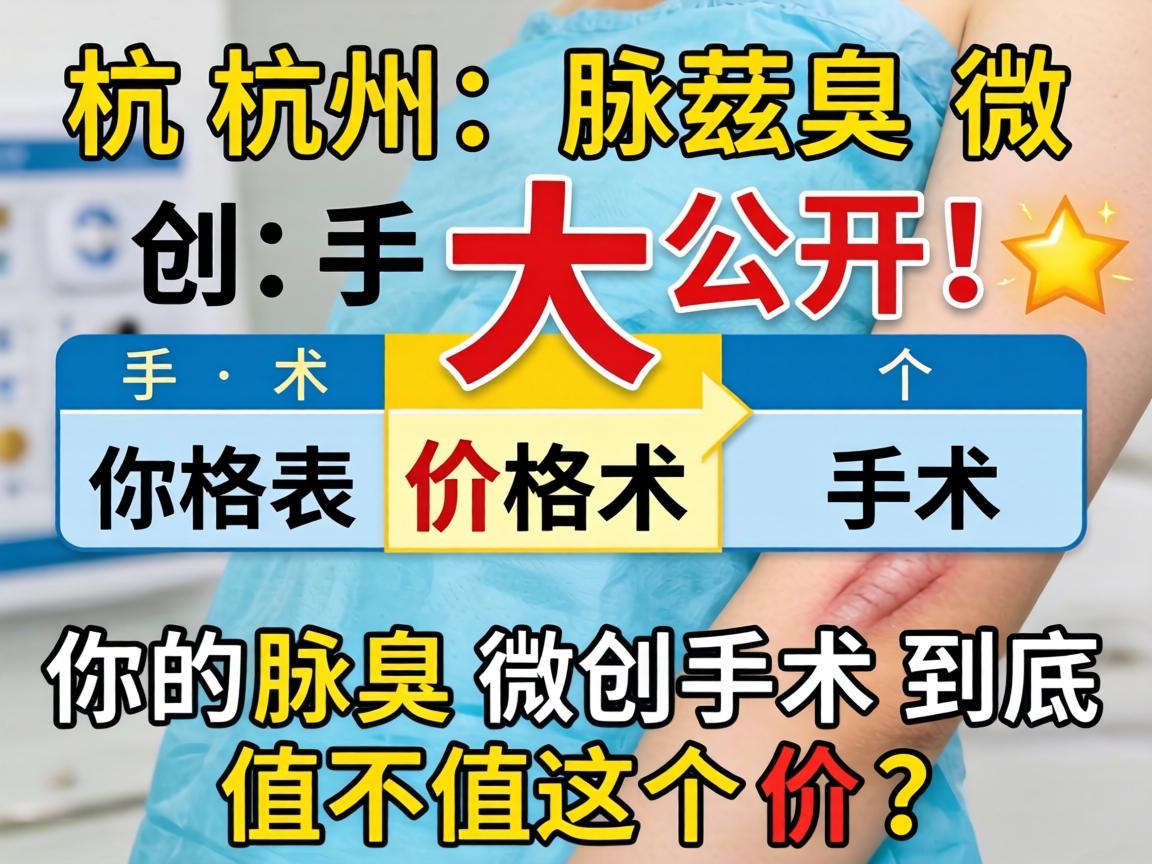 杭州腋臭微创手术价格表大公开！你的腋臭微创手术到底值不值这个价？