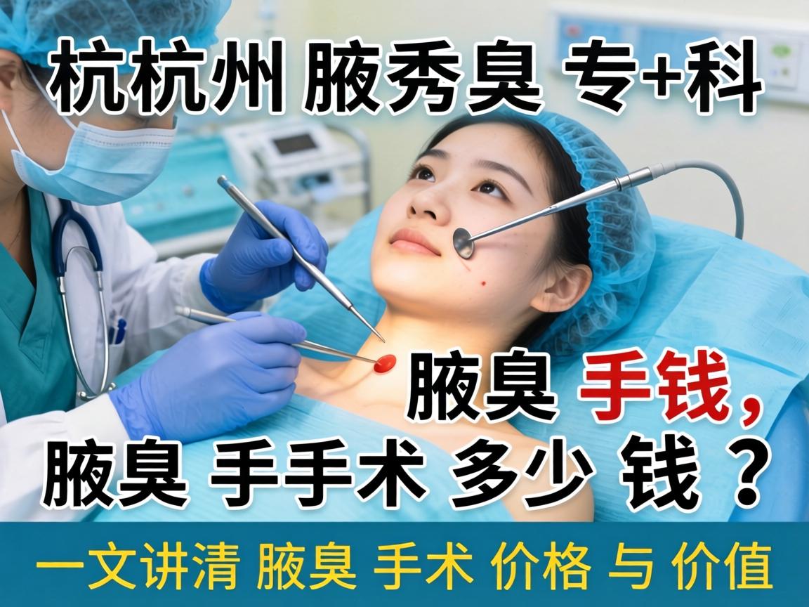 杭州腋秀腋臭专科，腋臭手术多少钱？一文讲清腋臭手术价格与价值