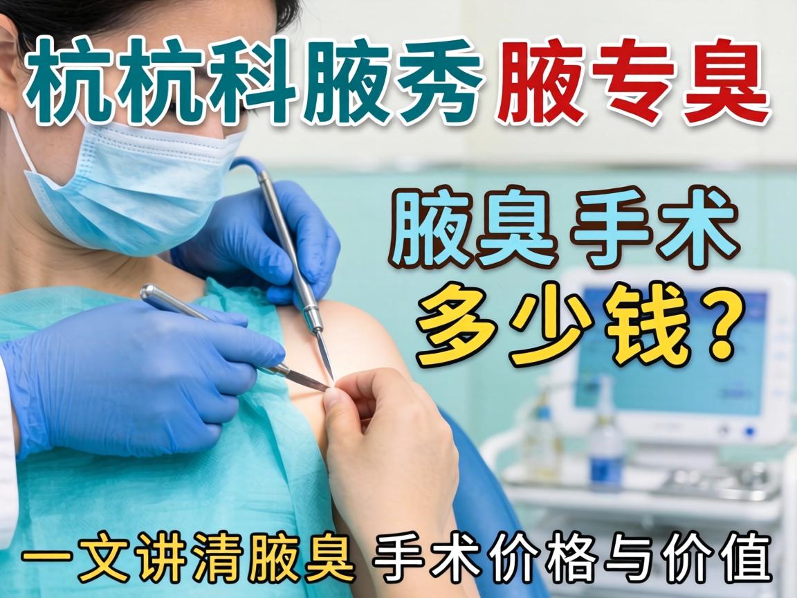 杭州腋秀腋臭专科，腋臭手术多少钱？一文讲清腋臭手术价格与价值