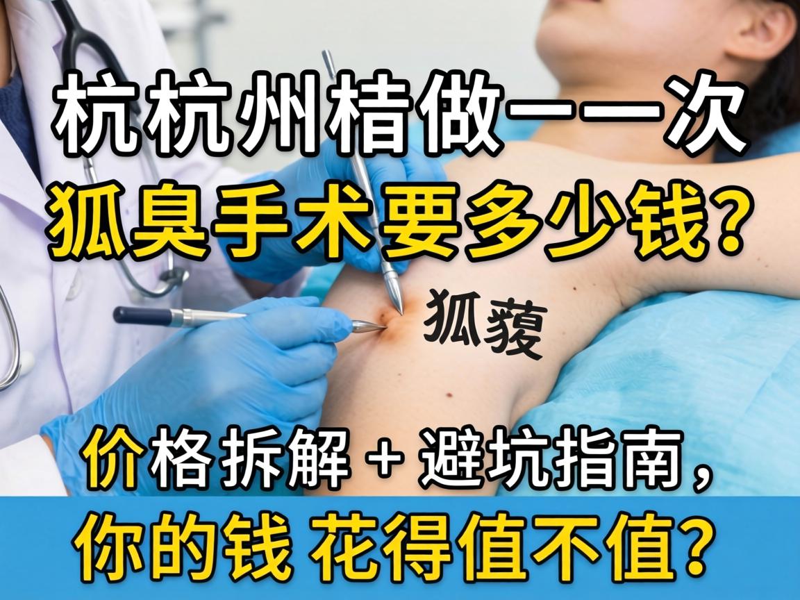 杭州做一次狐臭手术要多少钱？价格拆解+避坑指南，你的钱花得值不值？
