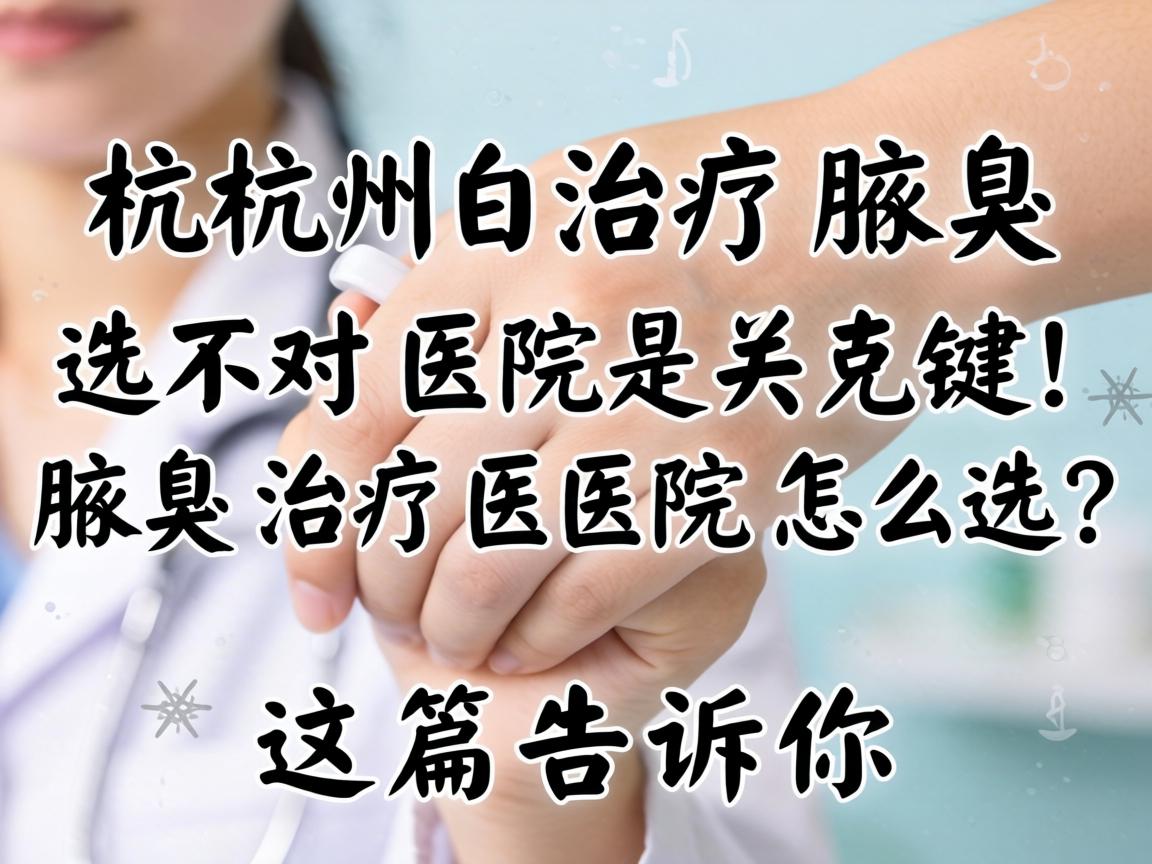 杭州治疗腋臭，选对医院是关键！腋臭治疗医院怎么选？这篇告诉你