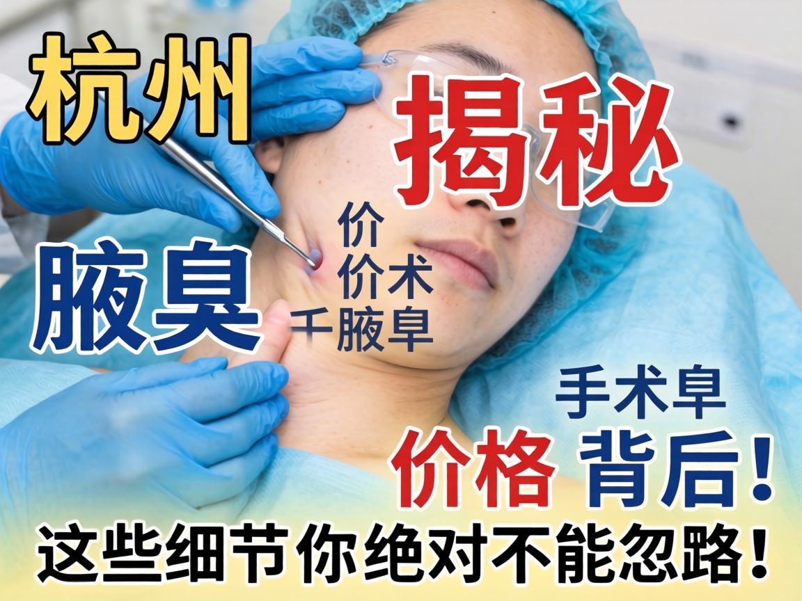 杭州腋臭手术价格揭秘,价格背后,这些细节你绝对不能忽略! 杭州腋臭手术价格揭秘,价格背后,这些细节你绝对不能忽略!