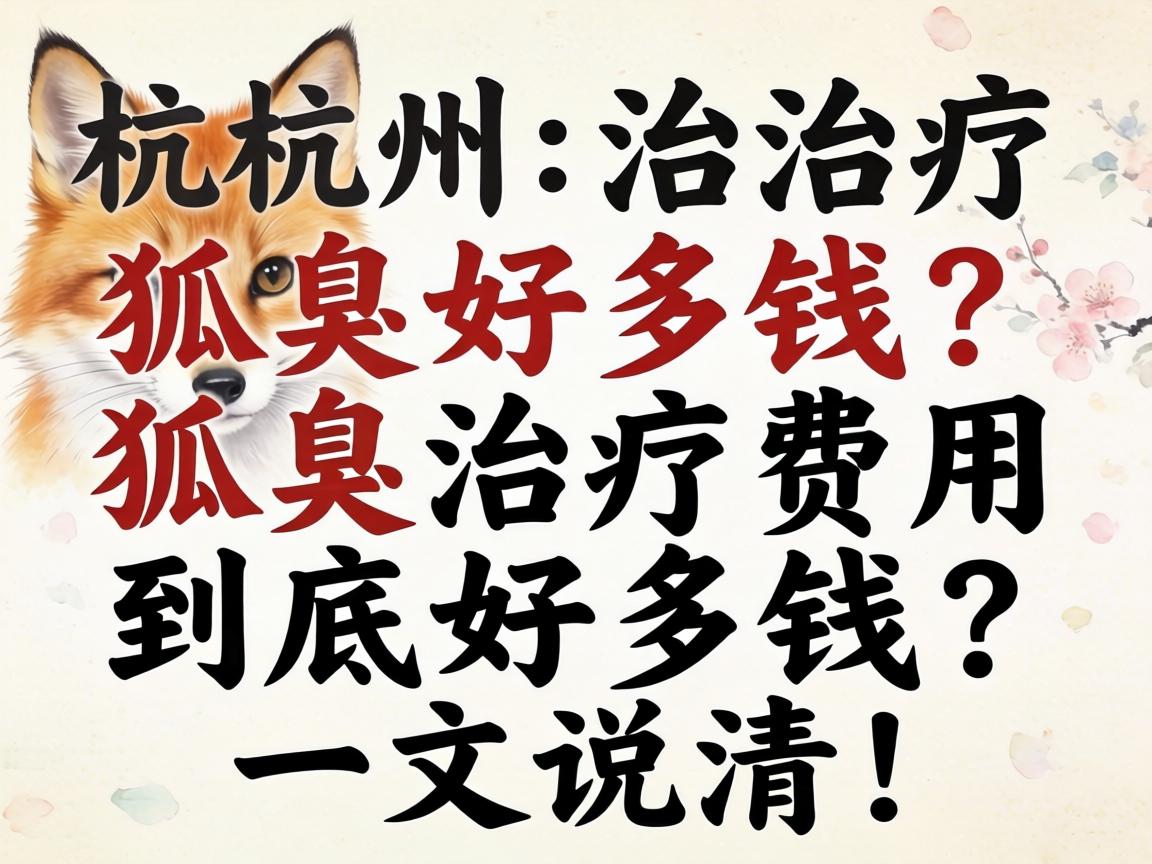 杭州治疗狐臭好多钱？狐臭治疗费用到底好多钱？一文说清！