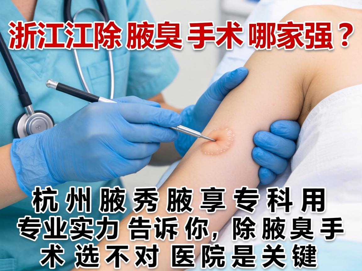 浙江除腋臭手术哪家强？杭州腋秀腋臭专科用专业实力告诉你，除腋臭手术选对医院是关键