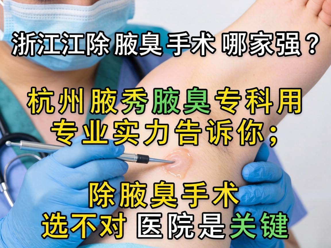 浙江除腋臭手术哪家强？杭州腋秀腋臭专科用专业实力告诉你，除腋臭手术选对医院是关键