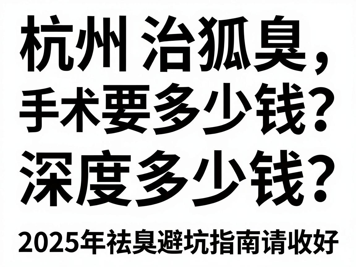 杭州治狐臭手术要多少钱?深度拆解价格构成,这份2025年祛臭避坑指南请收好 杭州治狐臭手术要多少钱?深度拆解价格构成,这份2025年祛臭避坑指南请收好