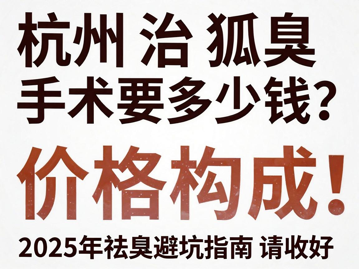 杭州治狐臭手术要多少钱?深度拆解价格构成,这份2025年祛臭避坑指南请收好 杭州治狐臭手术要多少钱?深度拆解价格构成,这份2025年祛臭避坑指南请收好
