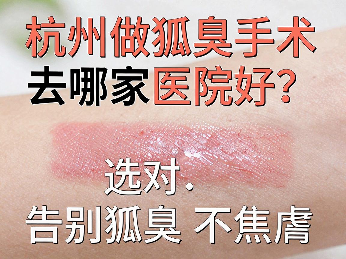 杭州做狐臭手术去哪家医院好?选对医院,告别狐臭不焦虑 杭州做狐臭手术去哪家医院好?选对医院,告别狐臭不焦虑