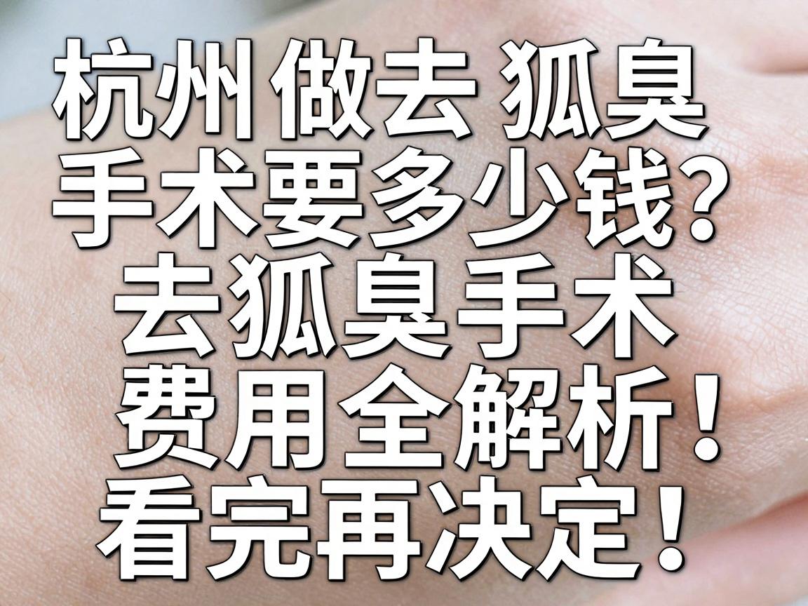 杭州做去狐臭手术要多少钱?去狐臭手术费用全解析,看完再决定! 杭州做去狐臭手术要多少钱?去狐臭手术费用全解析,看完再决定!
