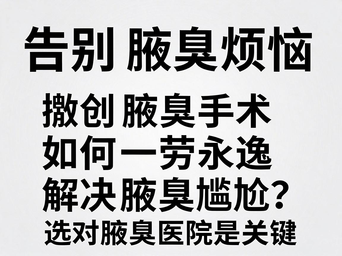 告别腋臭烦恼,微创腋臭手术如何一劳永逸解决腋臭尴尬?选对腋臭医院是关键 告别腋臭烦恼,微创腋臭手术如何一劳永逸解决腋臭尴尬?选对腋臭医院是关键