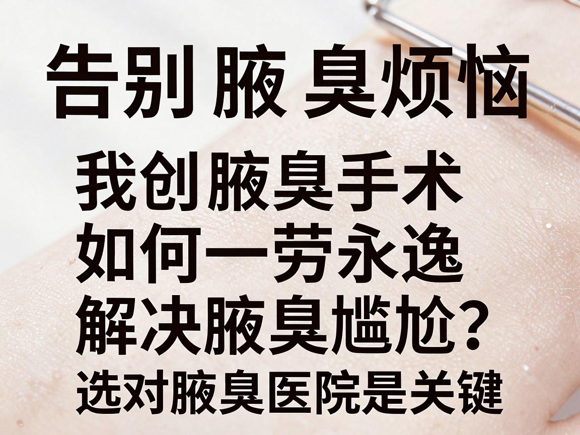 告别腋臭烦恼,微创腋臭手术如何一劳永逸解决腋臭尴尬?选对腋臭医院是关键 告别腋臭烦恼,微创腋臭手术如何一劳永逸解决腋臭尴尬?选对腋臭医院是关键