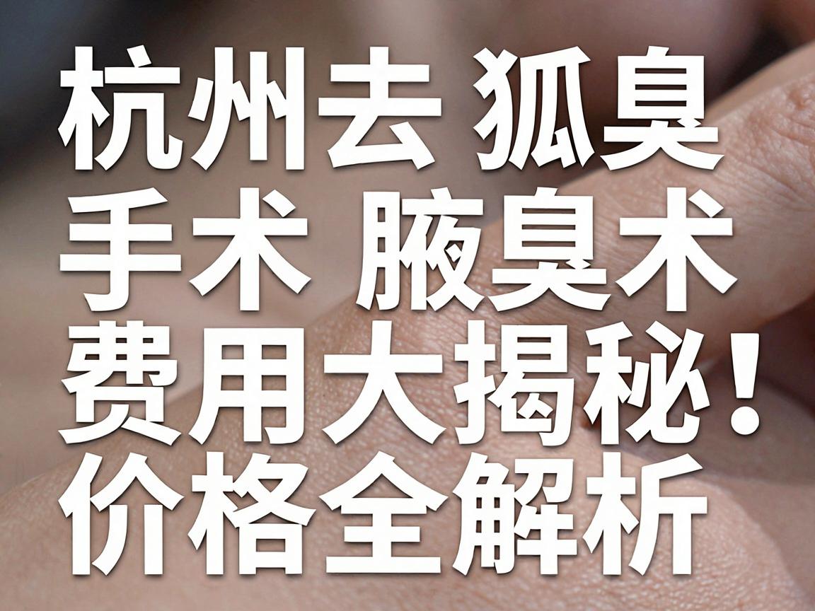 杭州去狐臭手术费用大揭秘,2025年杭州腋臭手术价格全解析 杭州去狐臭手术费用大揭秘,2025年杭州腋臭手术价格全解析