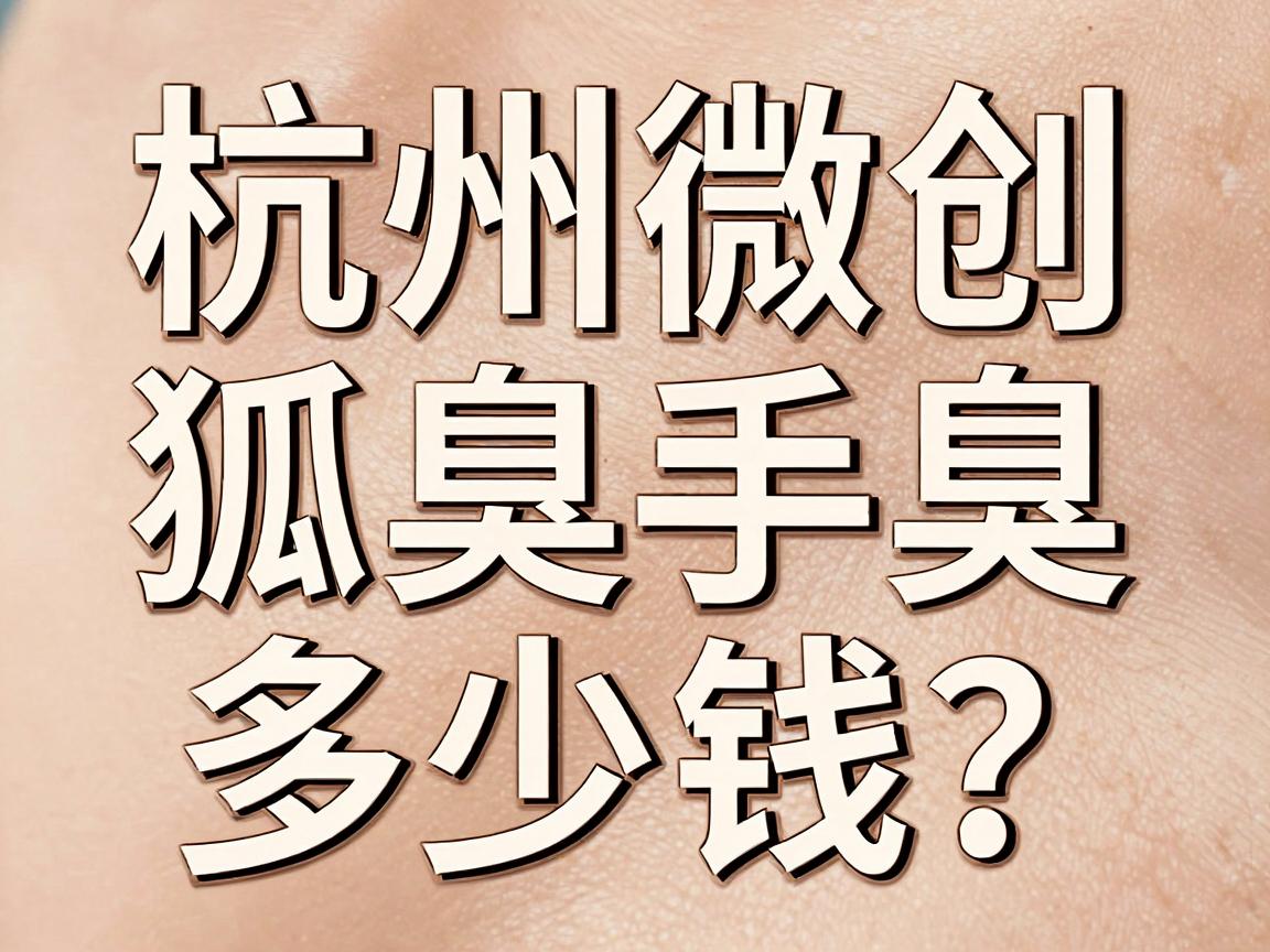 杭州微创狐臭手术多少钱？想祛除腋臭，这篇价格清单别错过