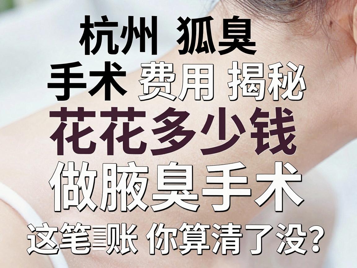 杭州狐臭手术费用揭秘，花多少钱做腋臭手术，这笔账你算清了没？
